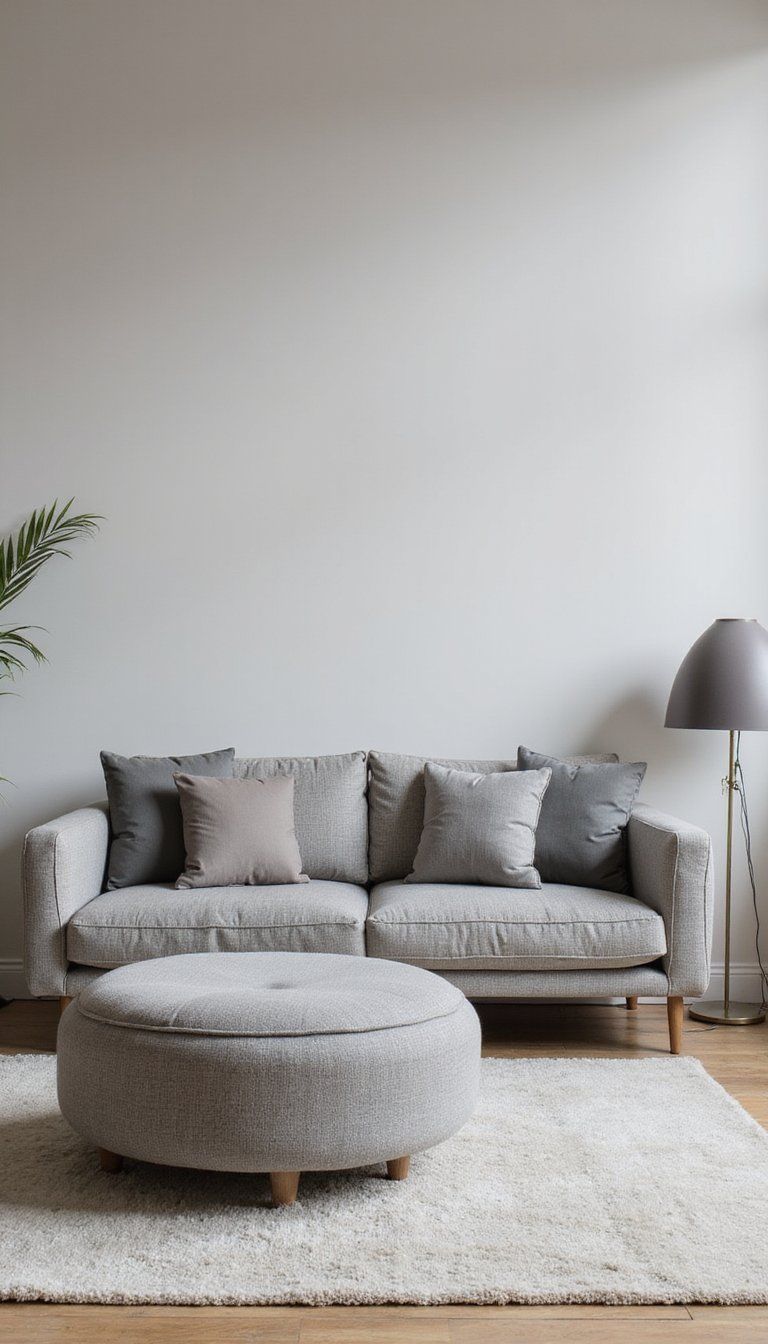 Minimalist Monochrome Ottoman For Clean Interiors