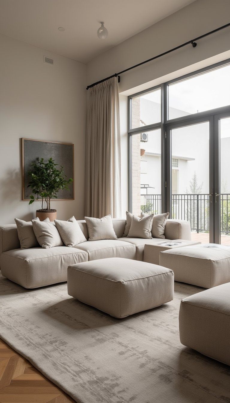 Modular Ottoman Pieces For Flexible Layouts