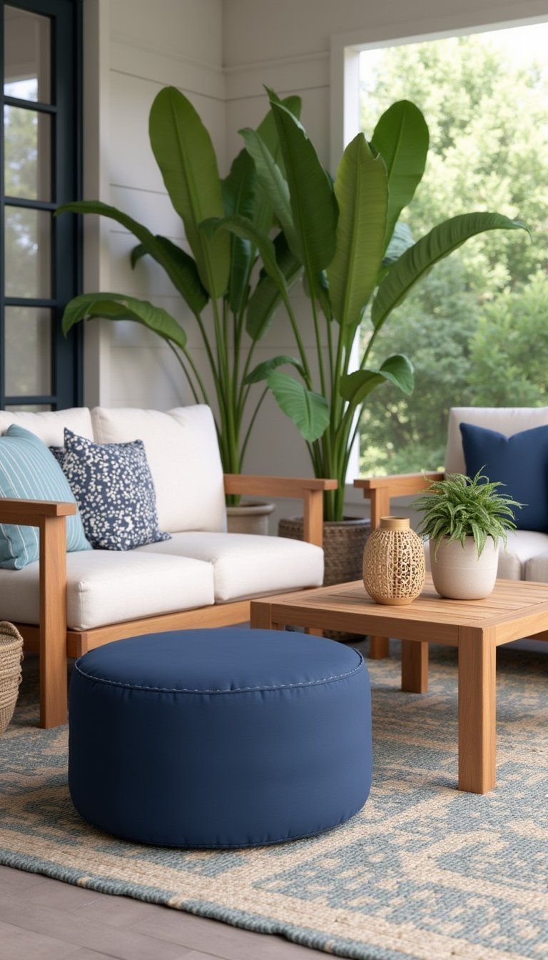 Outdoor Pouf For Patio Lounging Areas