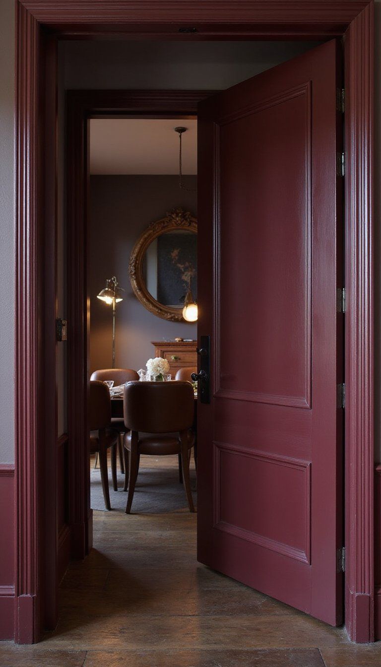 Burgundy Dining Door For Warm Evenings