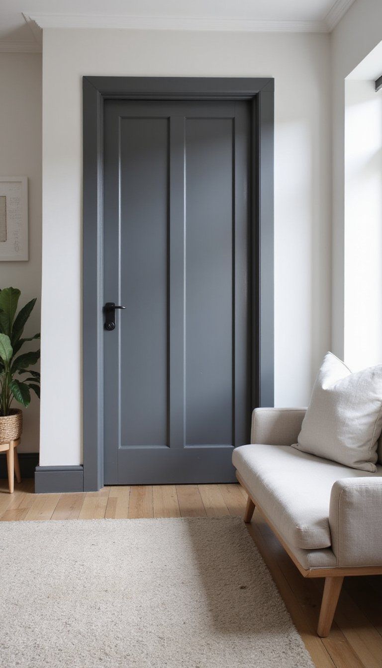 Charcoal Gray Minimalist Interior Door Idea