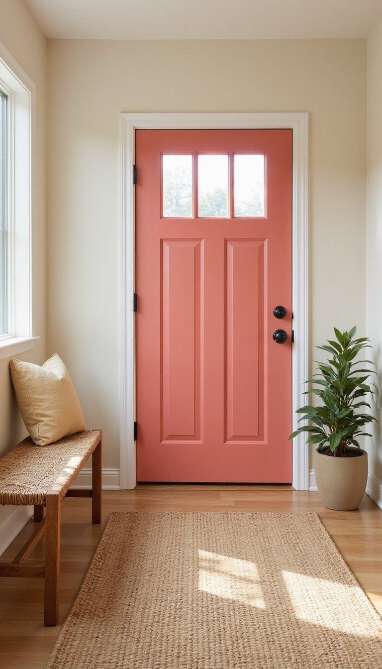 Coral Entryway Door For Bright Welcomes