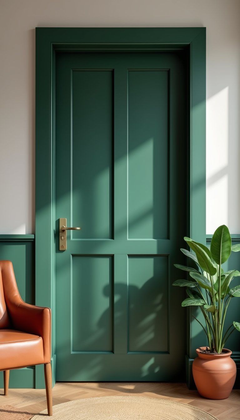 Forest Green Door For Cozy Rooms