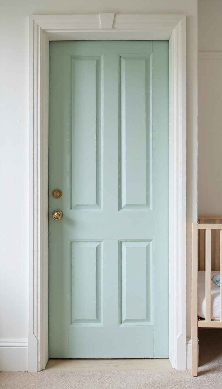 Mint Pastel Nursery Door Soft And Sweet