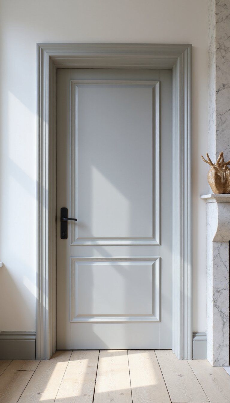 Soft Gray Door With Satin Trim