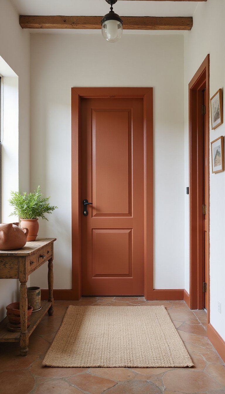 Terracotta Hallway Door Earthy Accent Tone