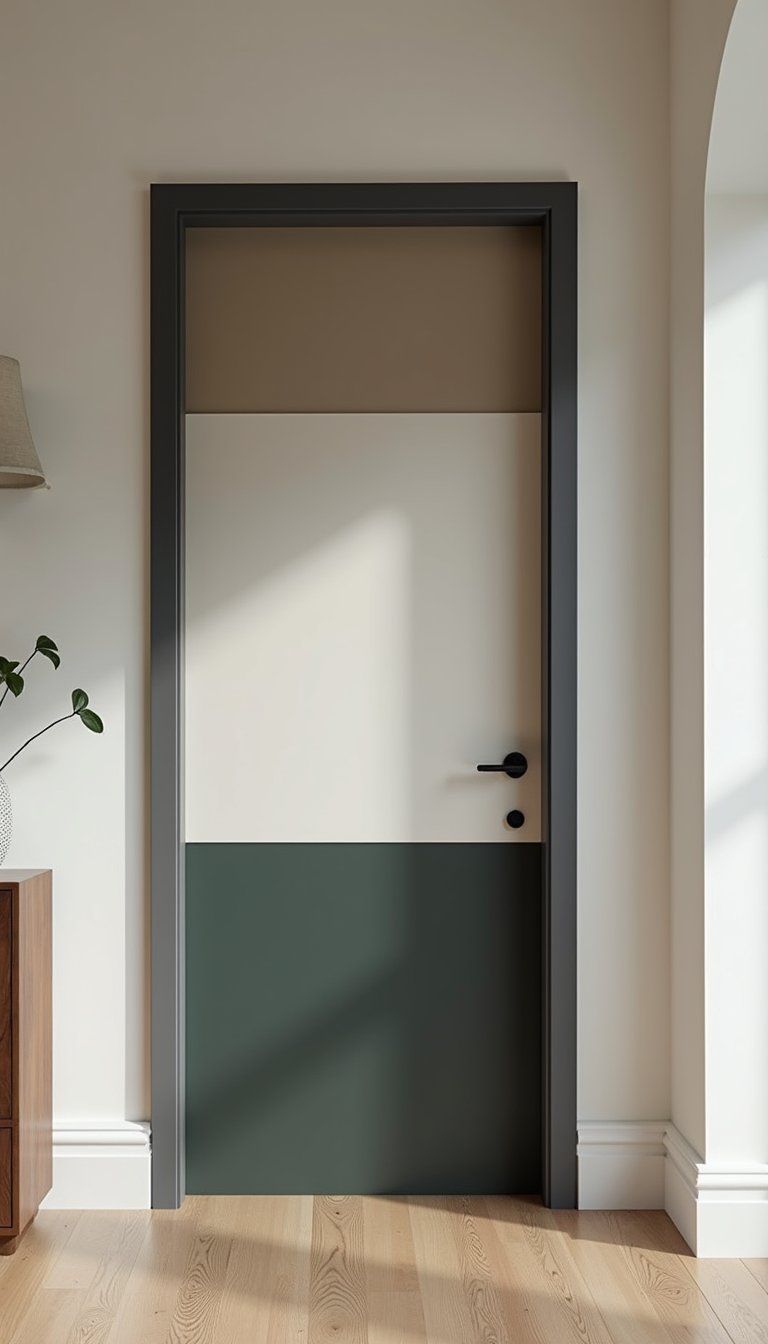 Two-Tone Split Painted Door Design Idea