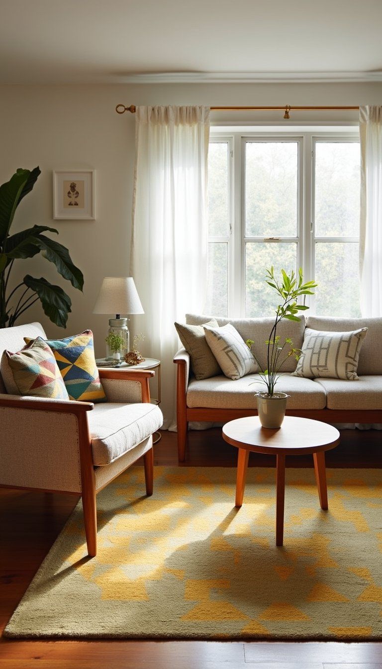 Mixing Retro Geometrics With Mid-Century Furniture