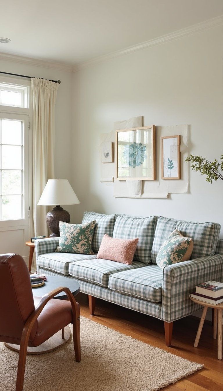 Mixing Small Checks With Oversized Floral Prints