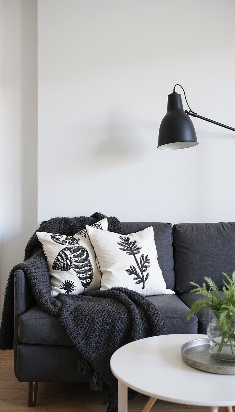 Monochrome Graphic Prints With Textured Wool Throws