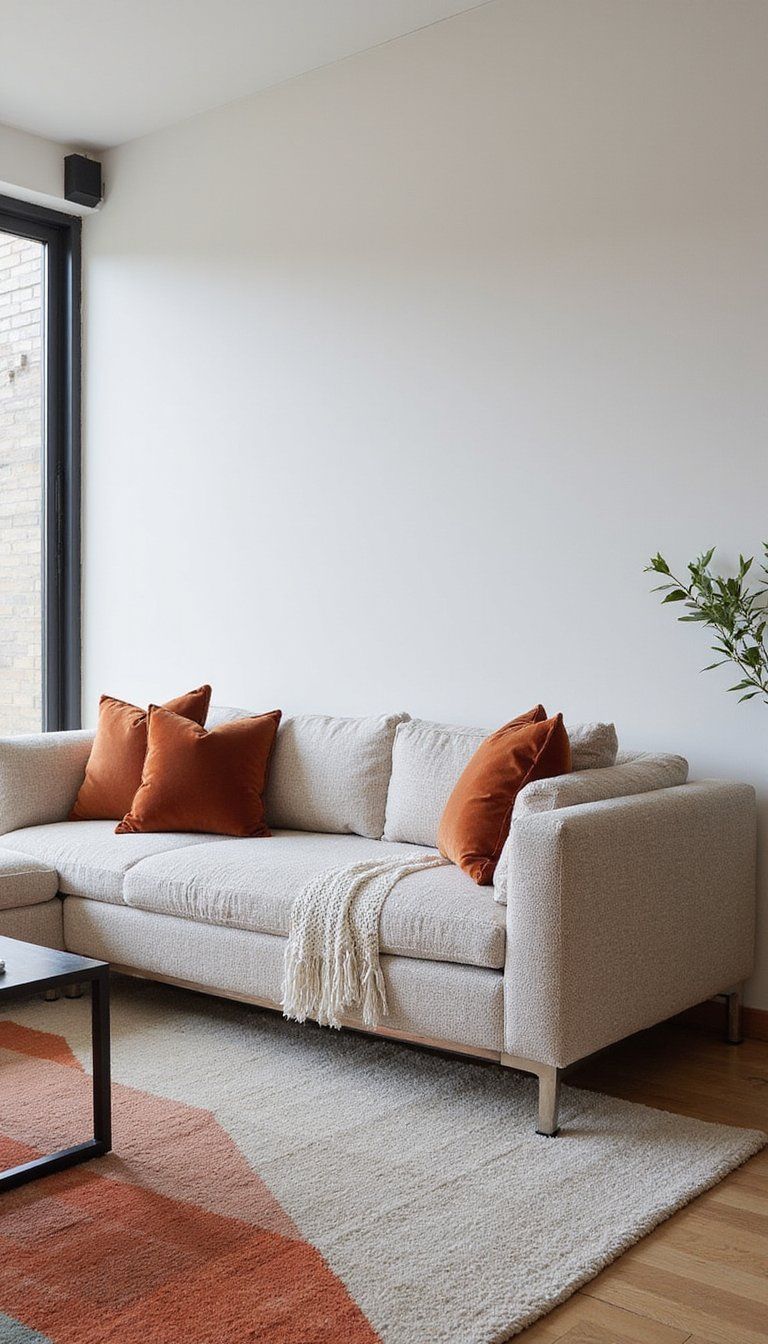 Textured Solids With One Graphic Statement Rug