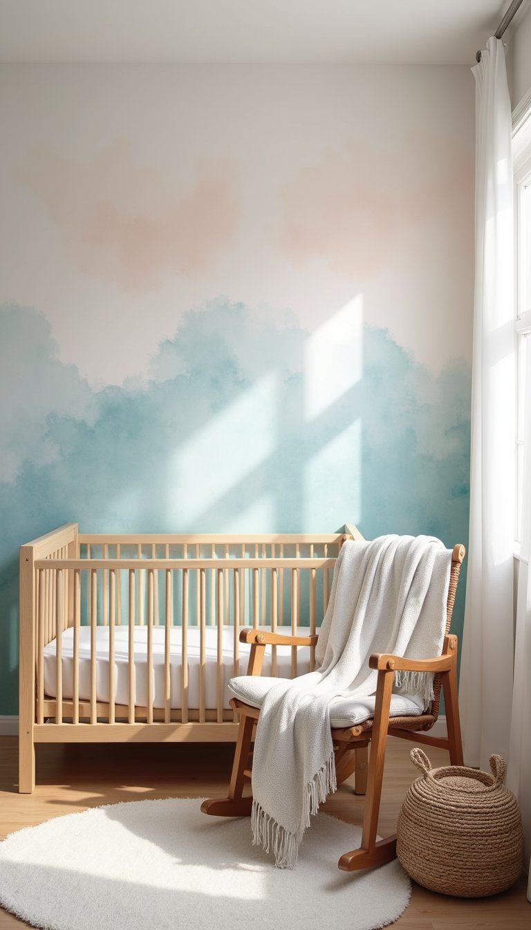 Soft Watercolor Wash For Tranquil Nursery Walls