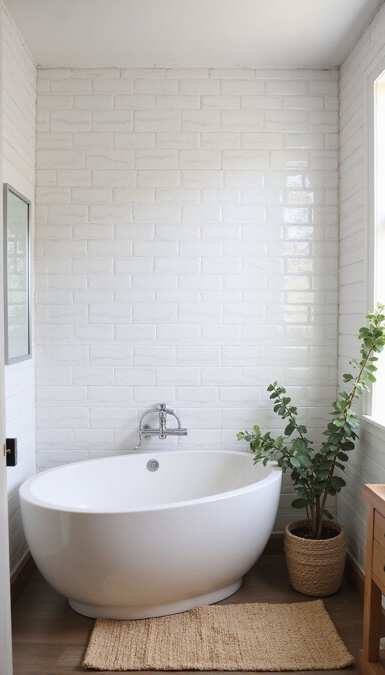 Subway Tile Look For Modern Bathroom Makeover