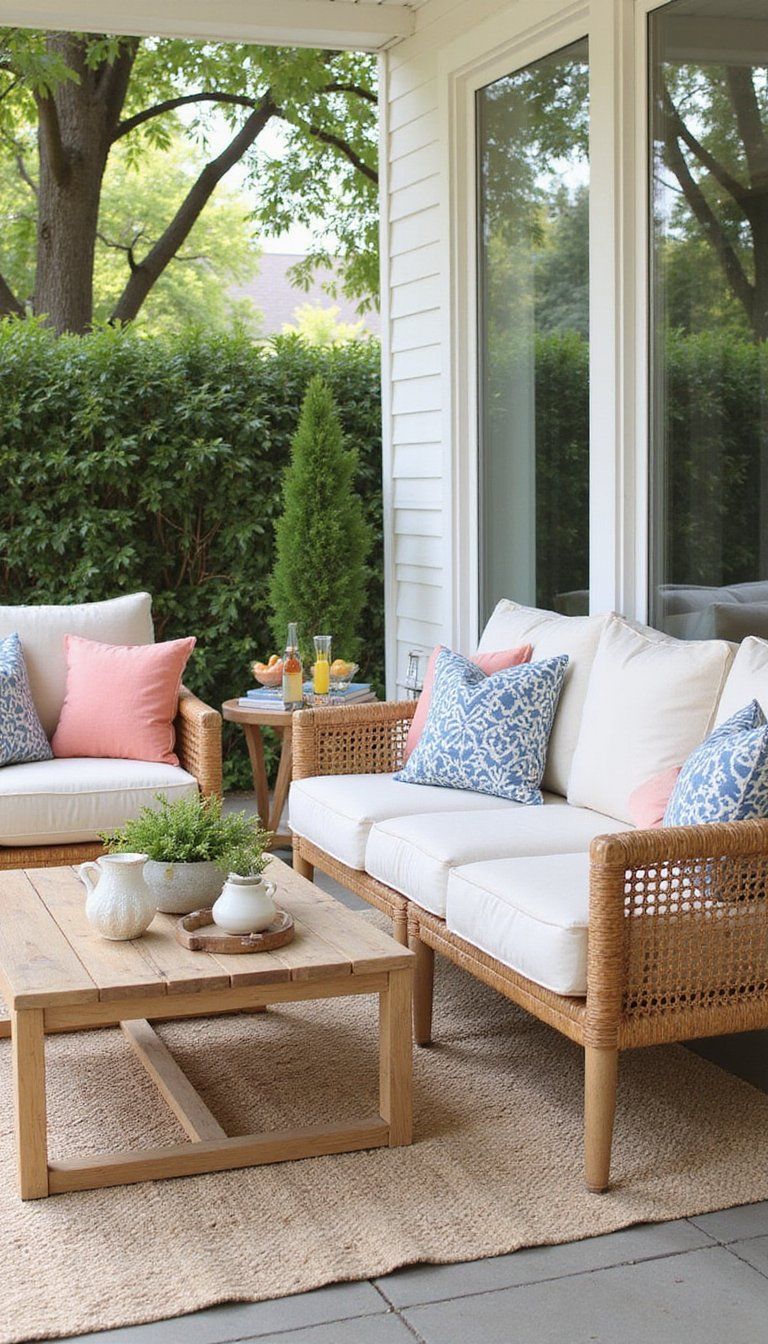 Outdoor Patio With Weatherproof Rattan Seating