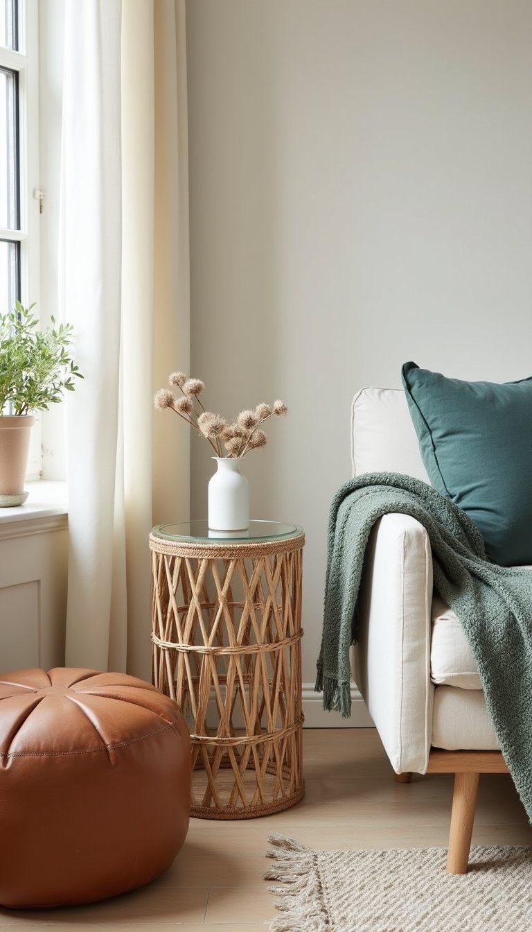 Wicker Side Tables For Layered Texture