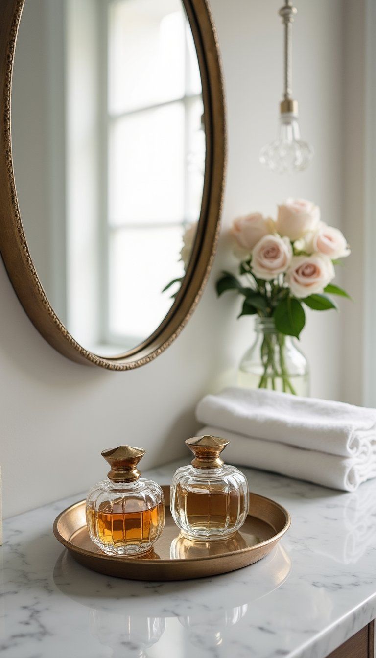 Vintage Vanity Tray Styling With Perfume
