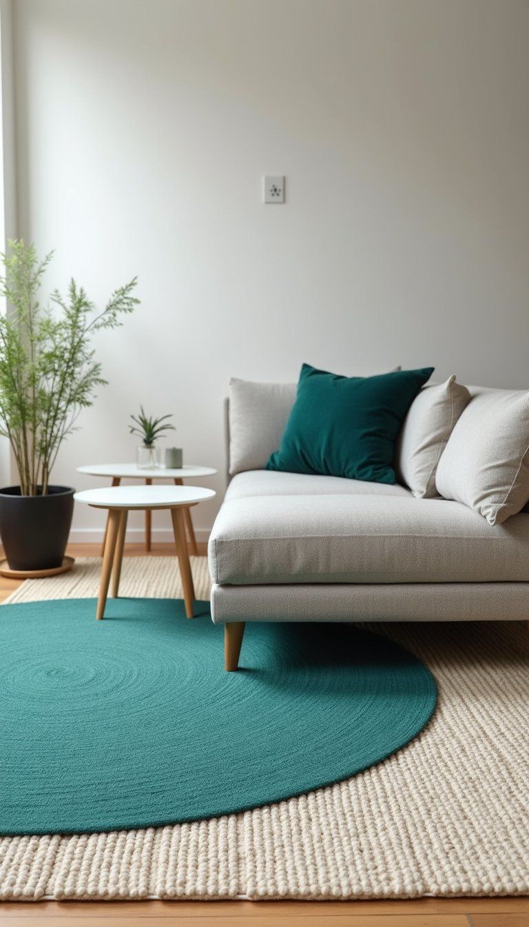 Bold Color Pop Under Modern Sofa Seating