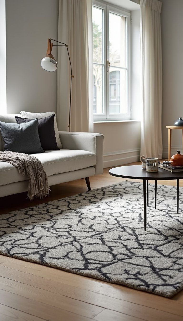 Geometric Pattern Layered Over Subtle Neutrals