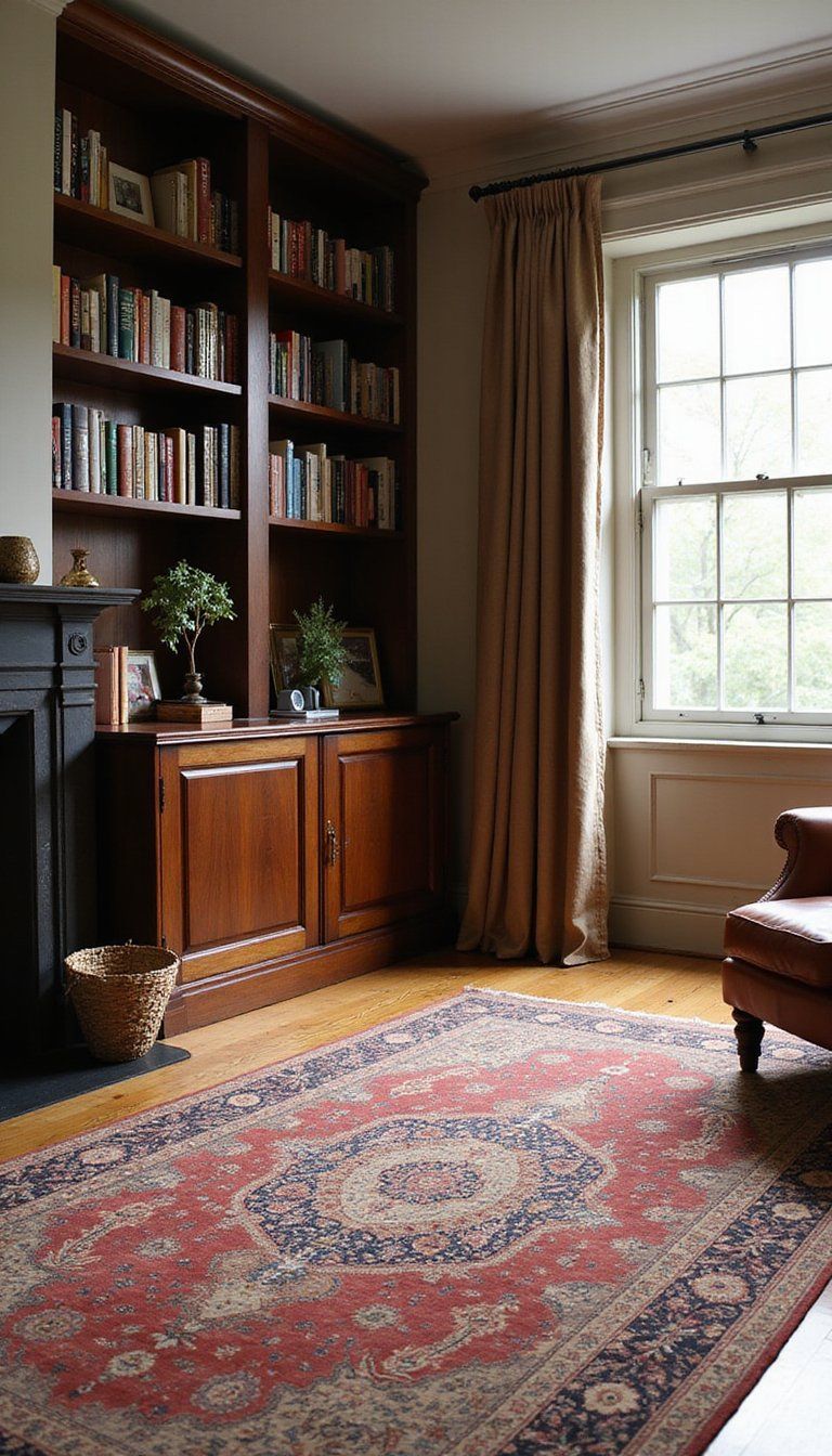 Persian Rug Over Natural Fiber For Classic Warmth