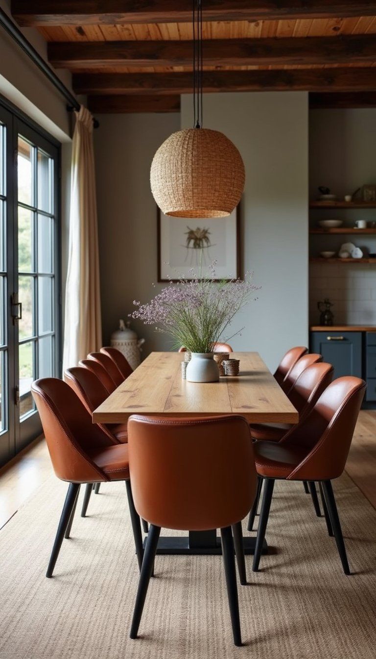 Leather Dining Chairs For Warm Modern Touch