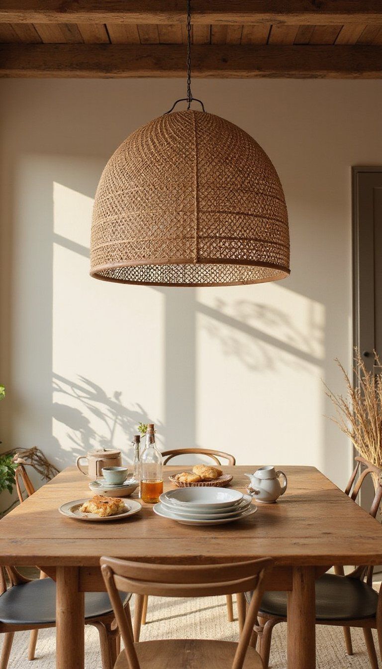 Woven Rattan Pendant Lighting For Soft Warmth