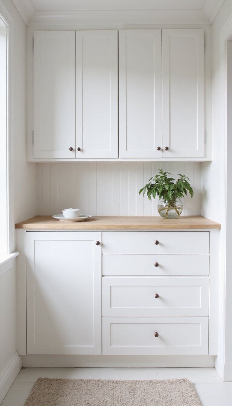 Built-In Folding Counter With Under Storage Drawers