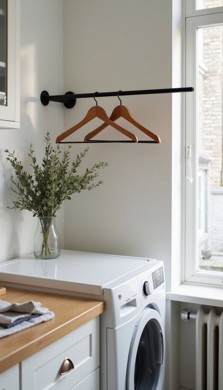 Hanging Rod Above Counter For Quick Air Drying