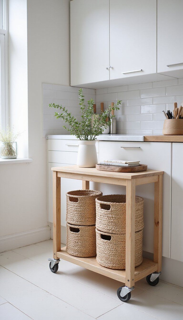 Laundry Basket Station On Casters For Mobility