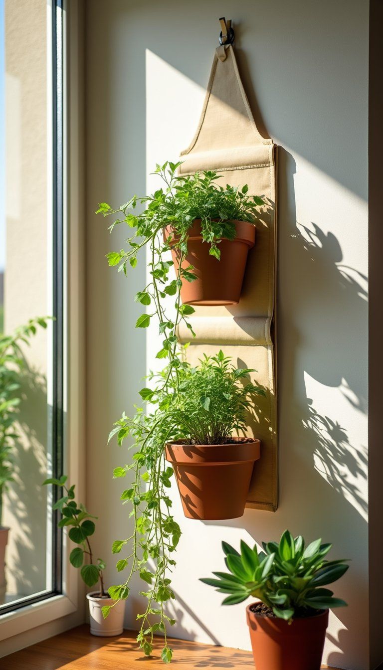 Convert Shoe Organizer Into Hanging Plant Display