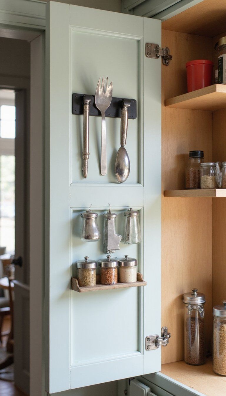 Magnetic Strips Inside Cabinets For Tiny Tools