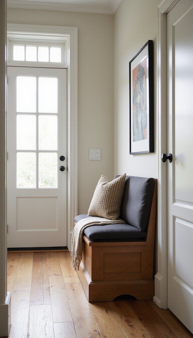 Minimal Entryway Bench With Hidden Shoe Storage