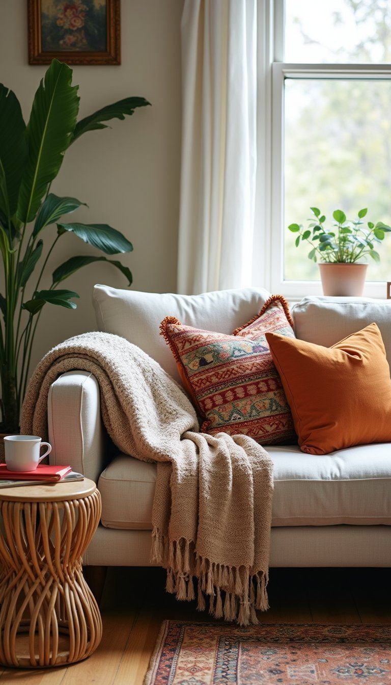 Boho Layered Textiles With Tassel Details