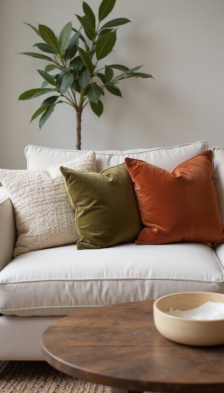 Earthy Terracotta And Olive Accent Pair