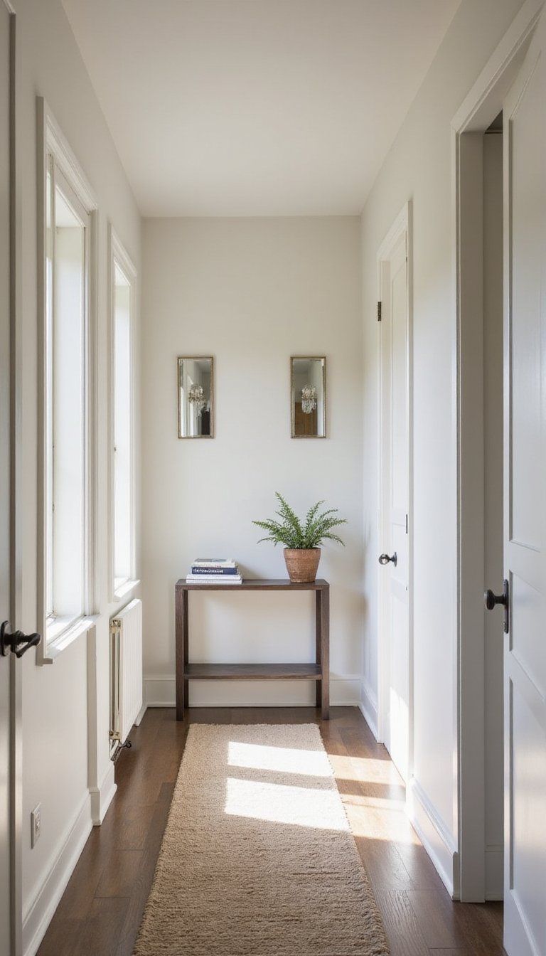 Mirrored Backplate Sconces To Brighten Narrow Hallways