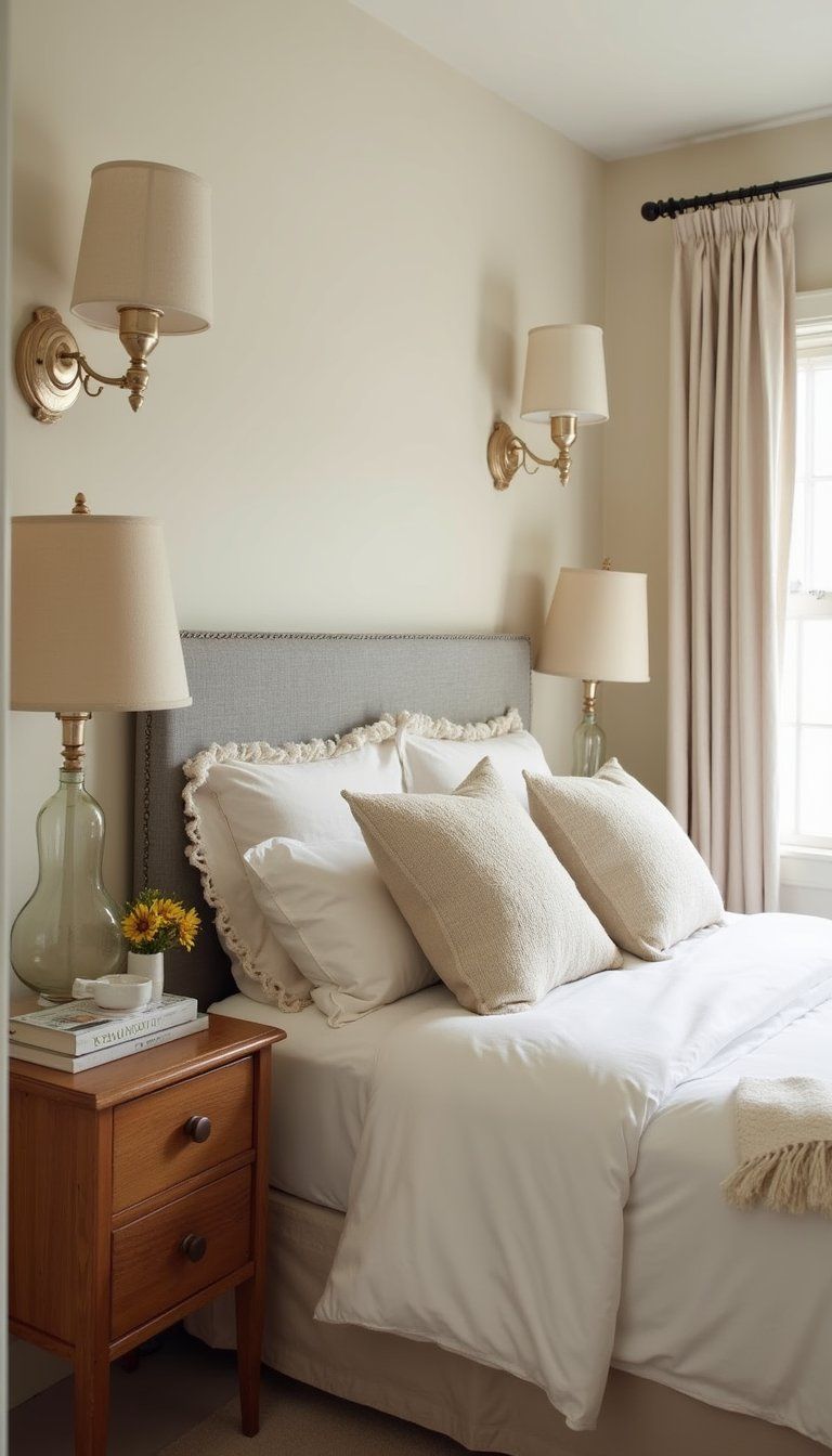 Oversized Fabric Shade Sconces For Cozy Corners