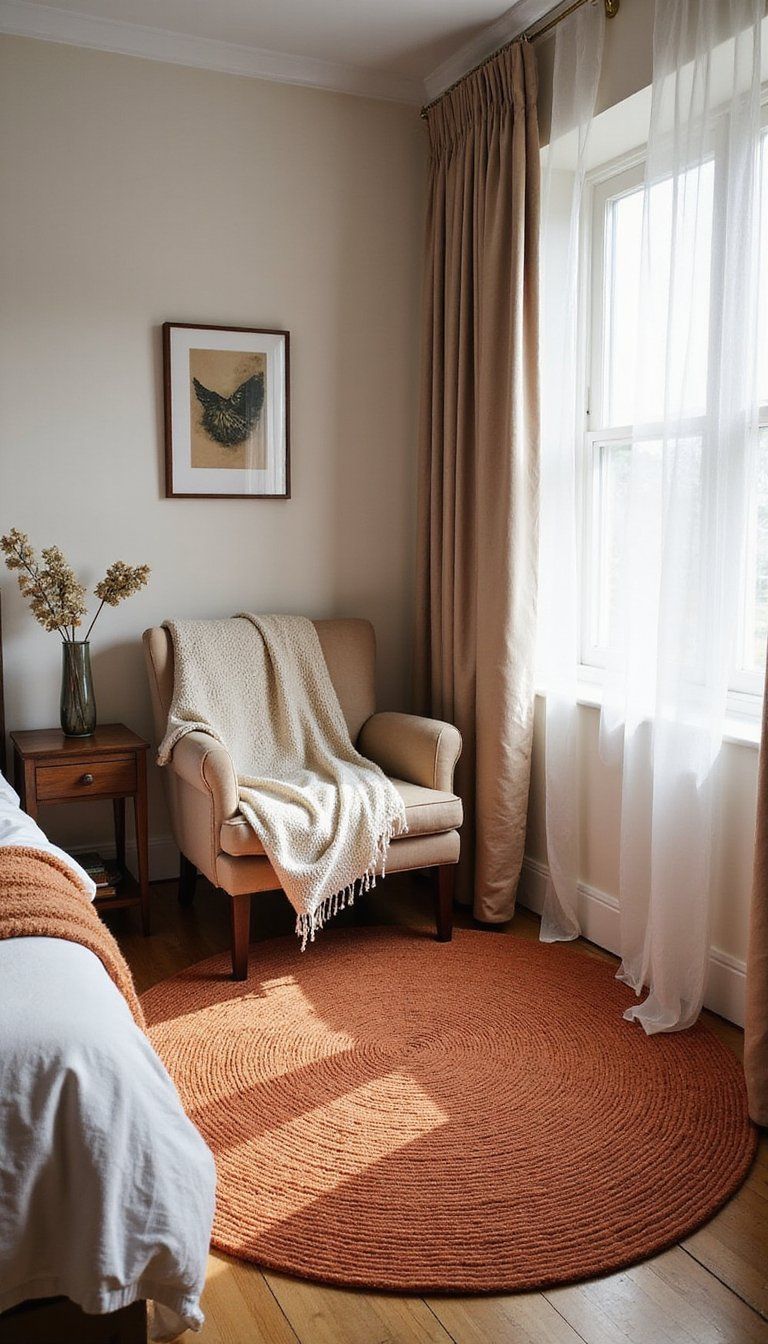 Layered Terracotta Rugs And Throws For Texture