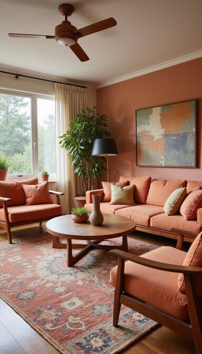 Terracotta Mid-Century Modern Accents For Warmth
