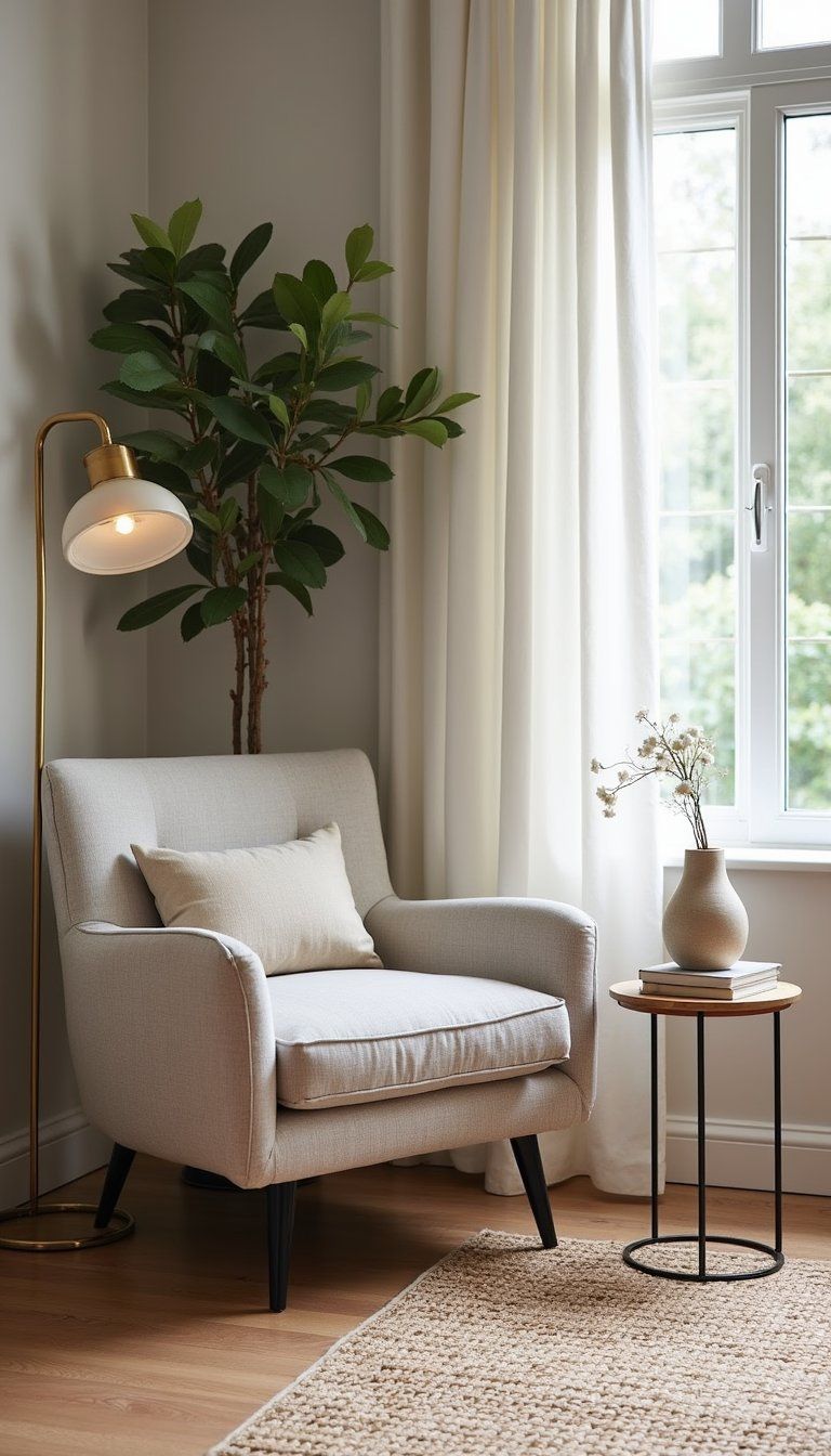 Cozy Reading Nook With Layered Lighting