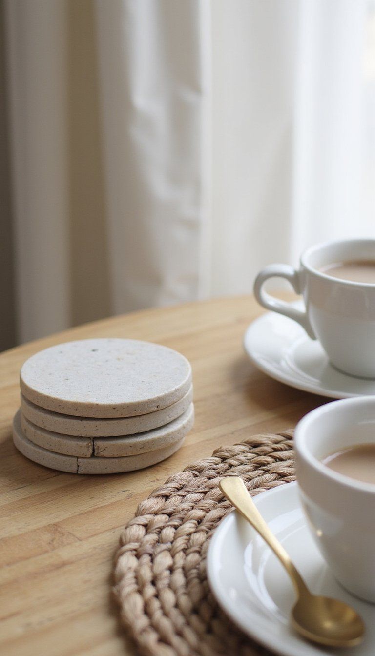 Marbled Travertine Coasters For Everyday Luxury