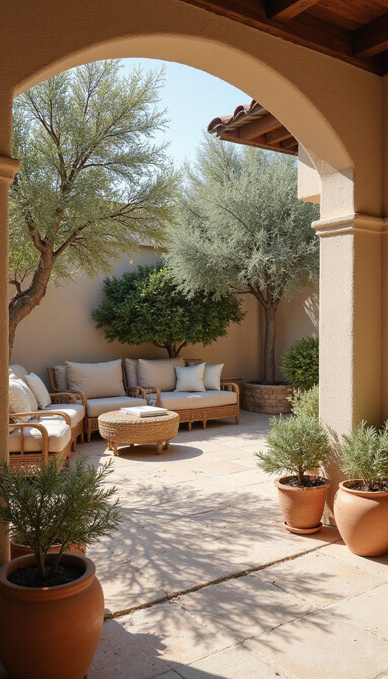 Outdoor Travertine Patio Pavers For Mediterranean Charm