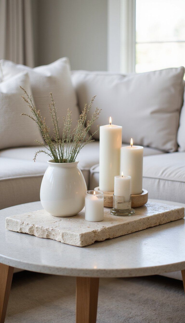 Travertine Serving Tray For Tabletop Displays
