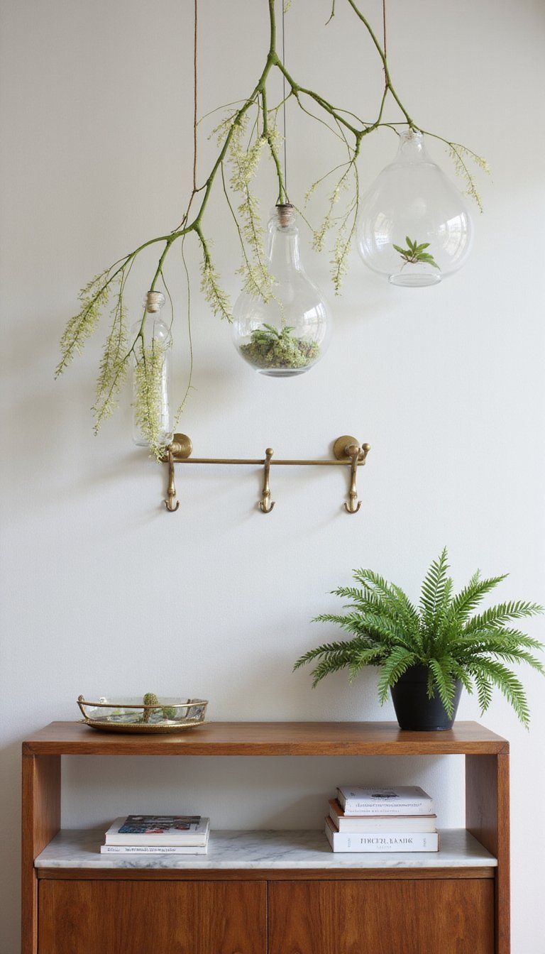 Hanging Glass Orbs With Mini Epiphytes Display