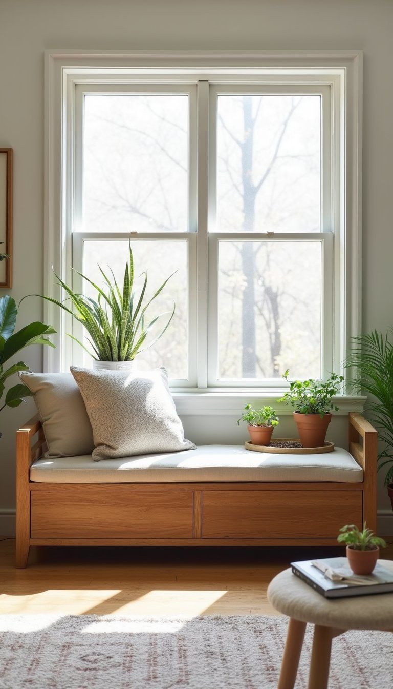 Low Planter Bench For Seating And Greenery