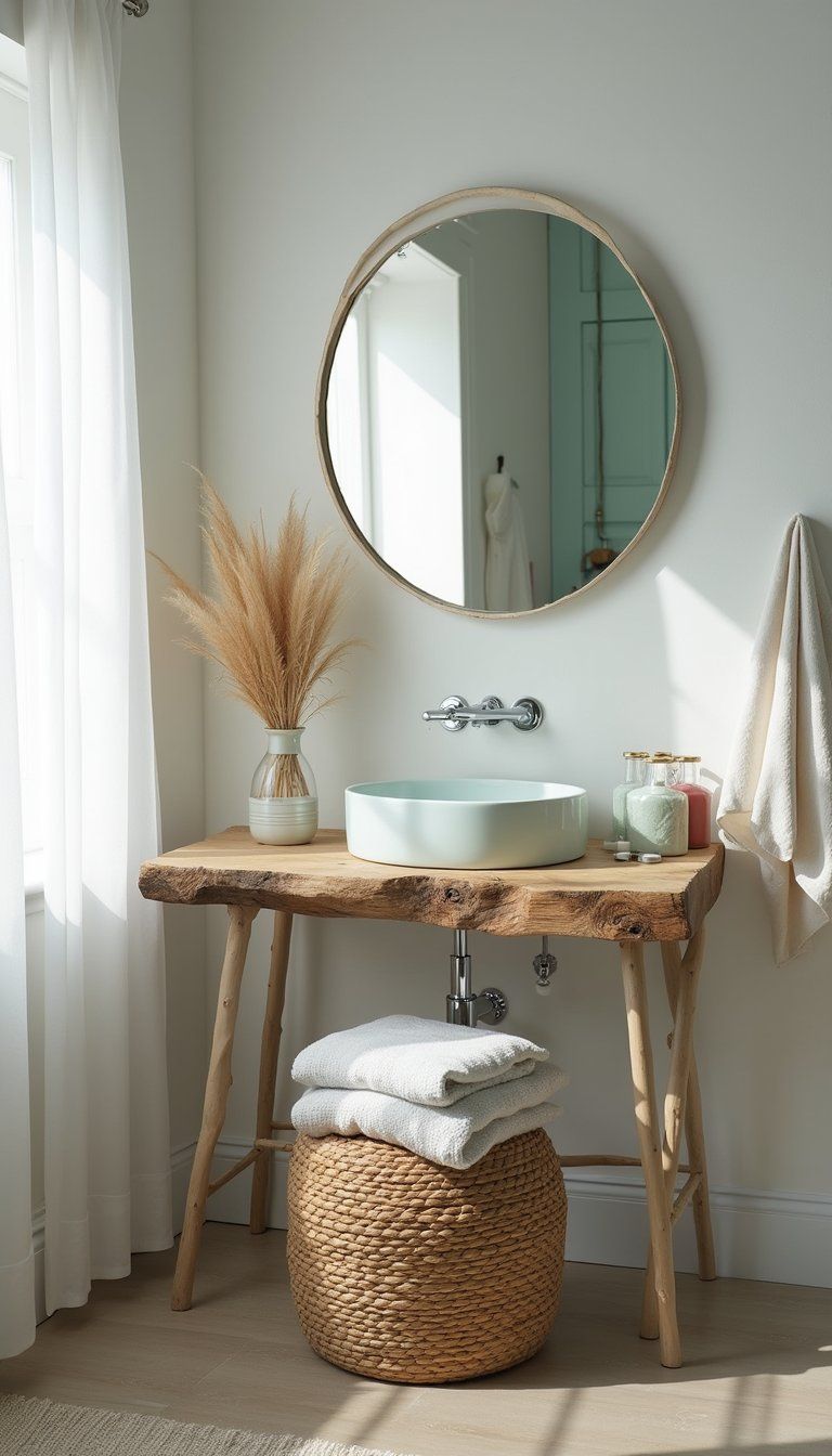 Coastal Driftwood Vanity With Sea Hues