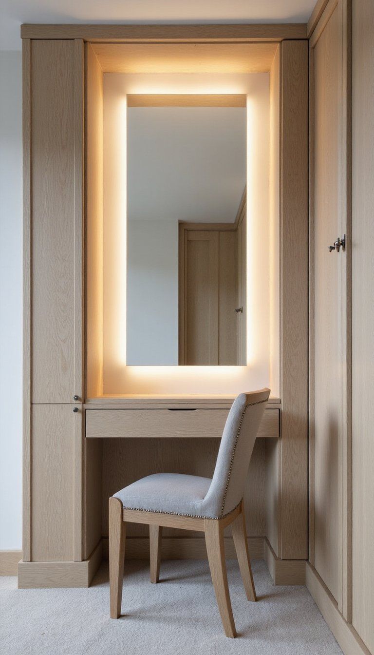 Dressing Table Corner With Built-In Lighting