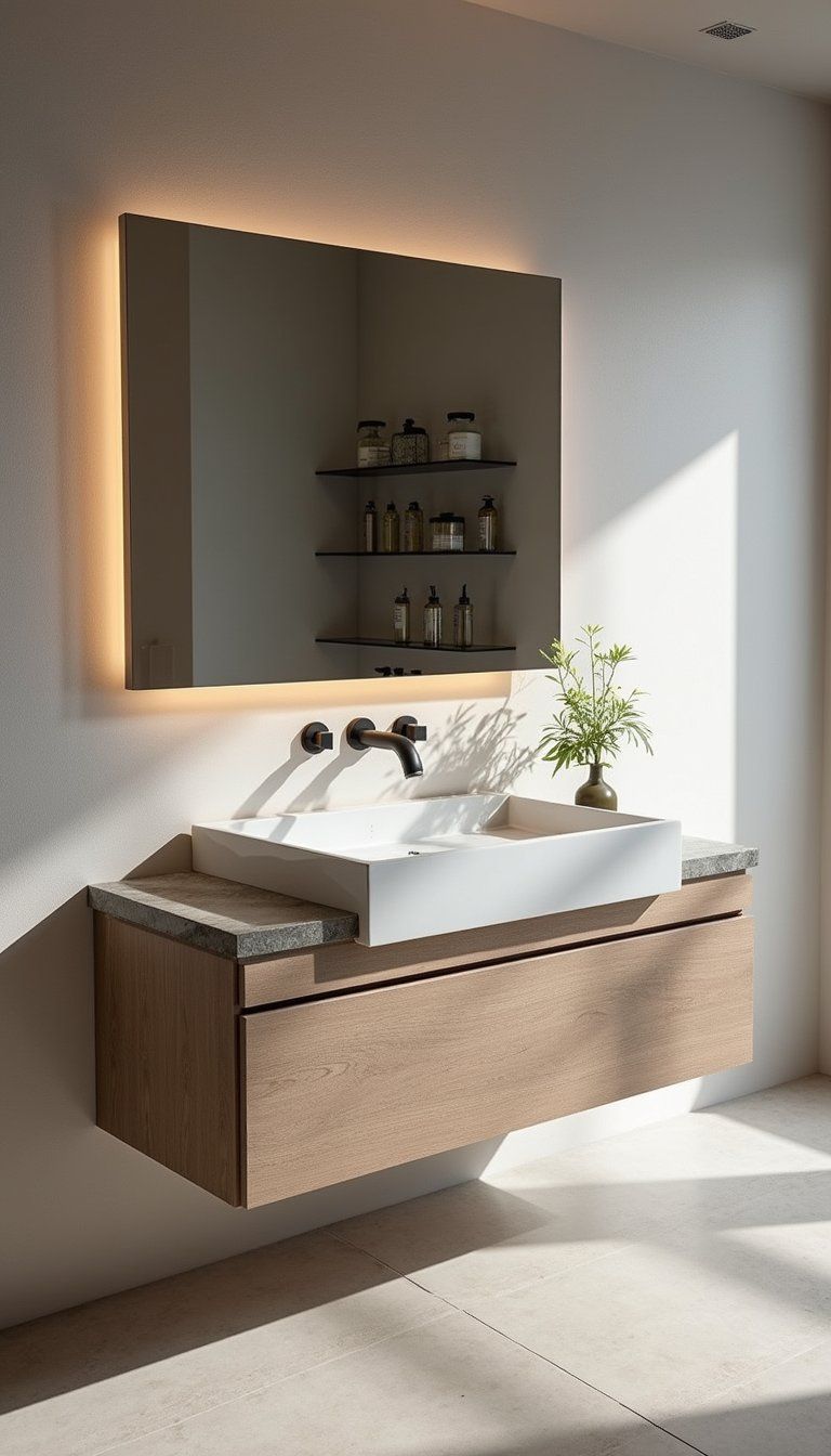 Floating Wall Vanity For Modern Bathrooms