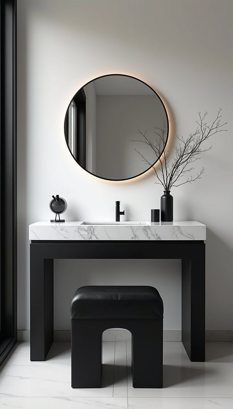 High Contrast Black And White Vanity