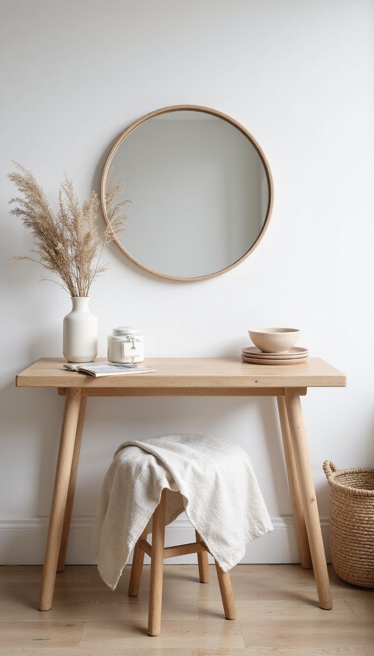 Scandinavian Light Wood Vanity With Linen