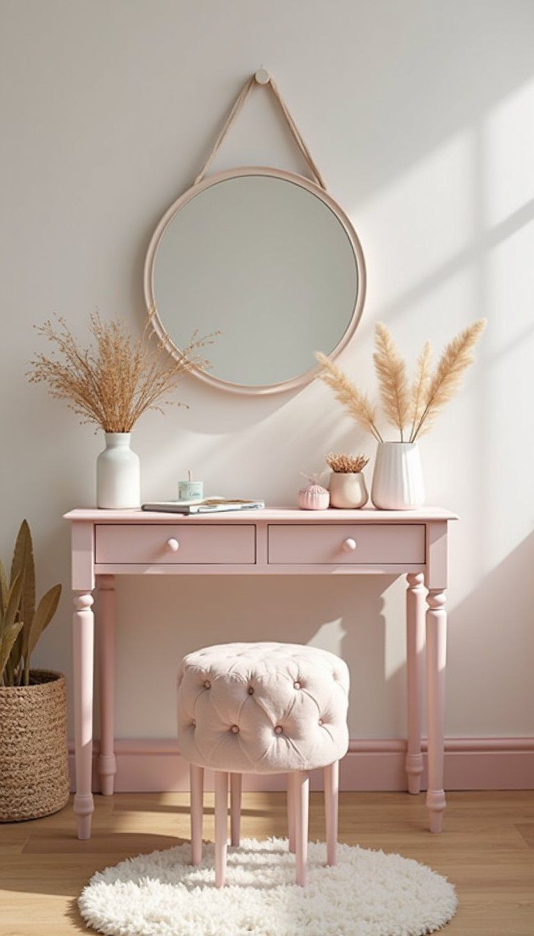 Soft Pastel Vanity For Gentle Morning Routines