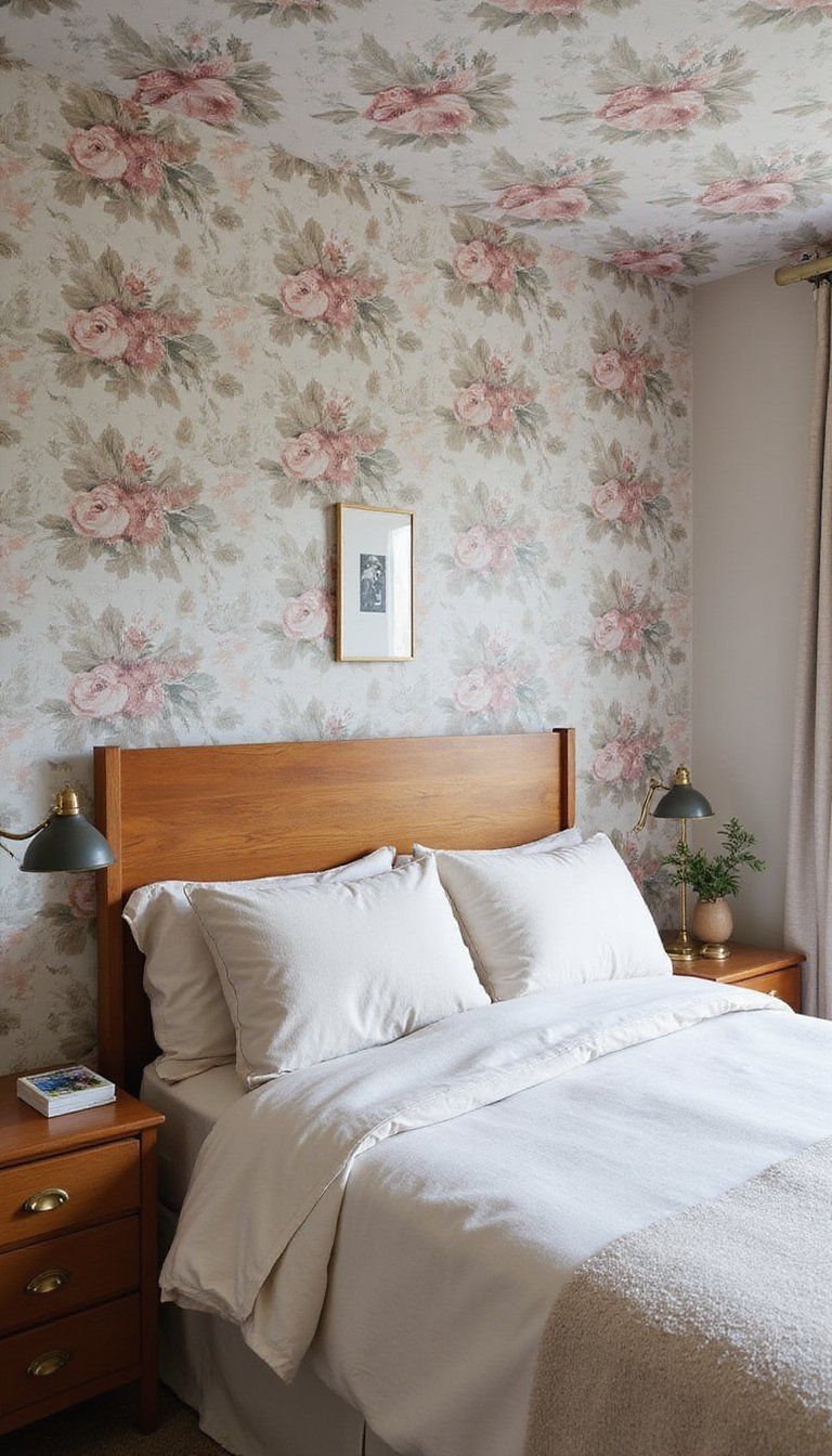 Floral Vintage Ceiling For Cozy Bedroom